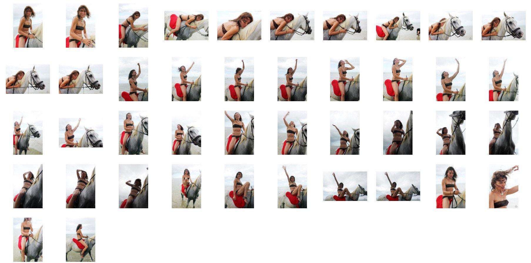 Claire in Bikini Riding Bareback on White Arabian Horse, Part 3 - Riding.Vision
