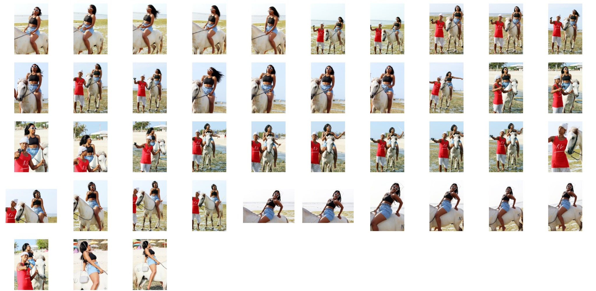 Michelle in Jeans Shorts Riding Bareback on White Pony, Part 1 - Riding.Vision