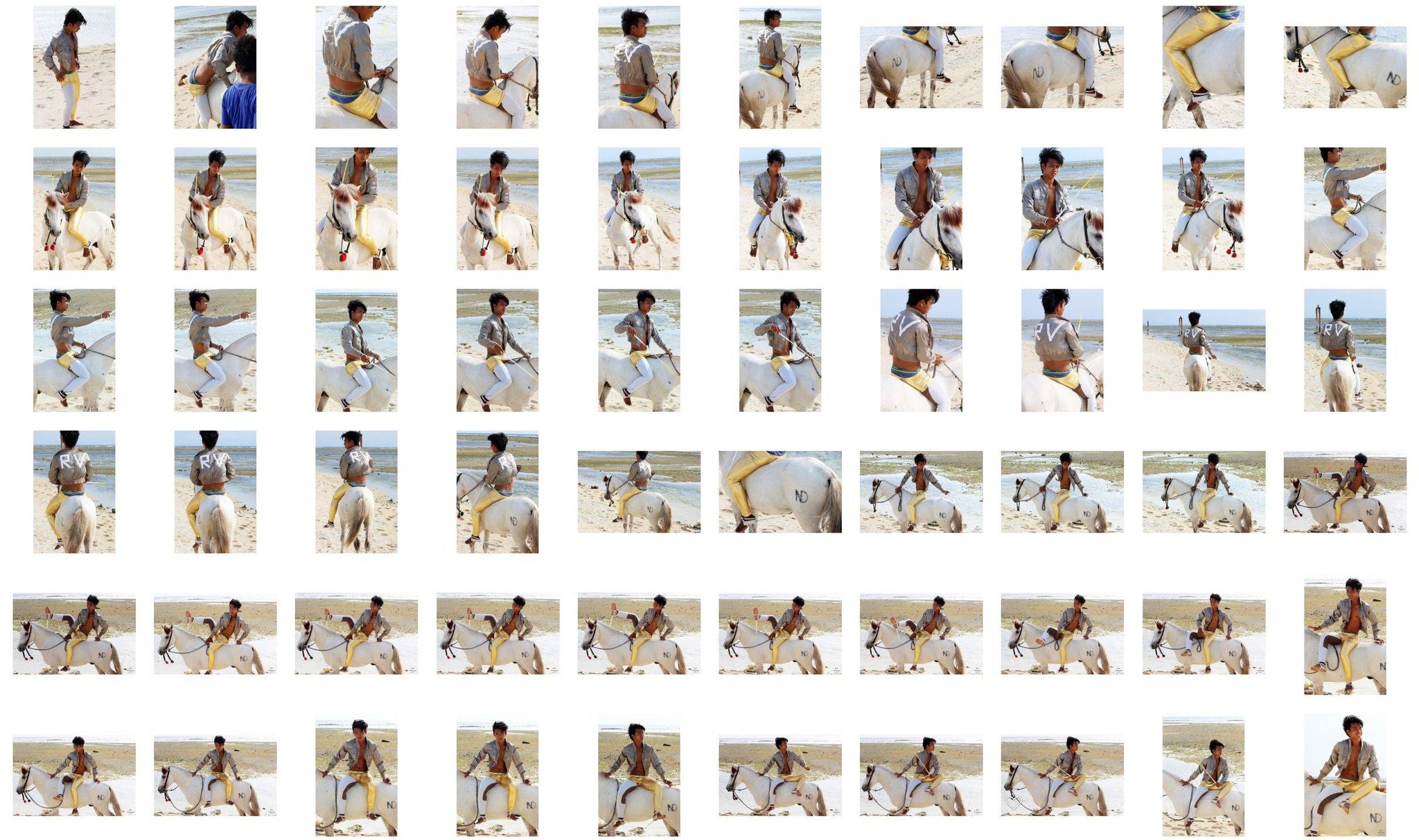 Intan in Bipolar Jodhpurs Riding Bareback on White Pony, Part 1 - Riding.Vision
