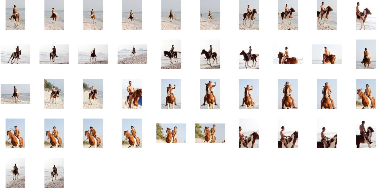 Kai in Brown Sprinter Shorts Riding Bareback on Brown-White Horse, Part 1 - Riding.Vision