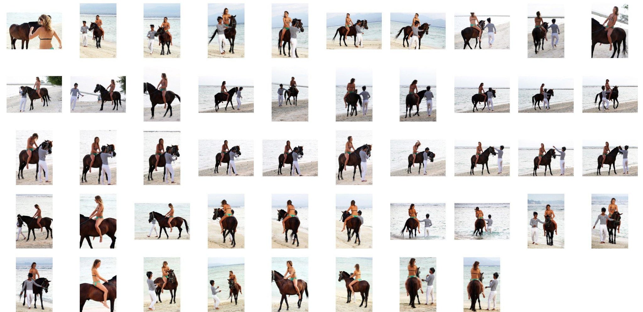 Lucie in Bikini Riding Bareback on Brown Pony, Part 1 - Riding.Vision