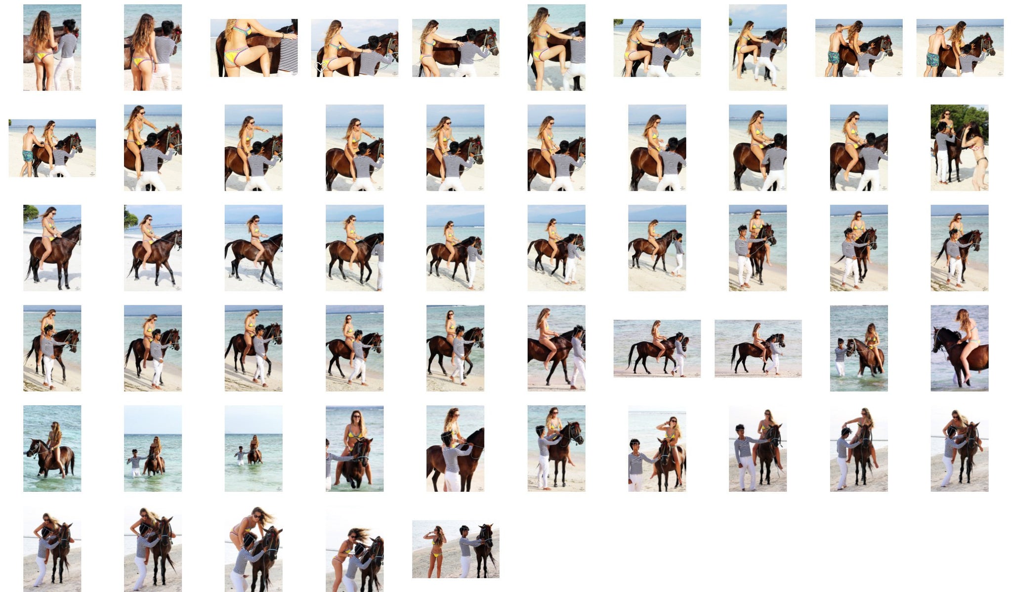 Valentina in Bikini Riding Bareback on Brown Pony - Riding.Vision