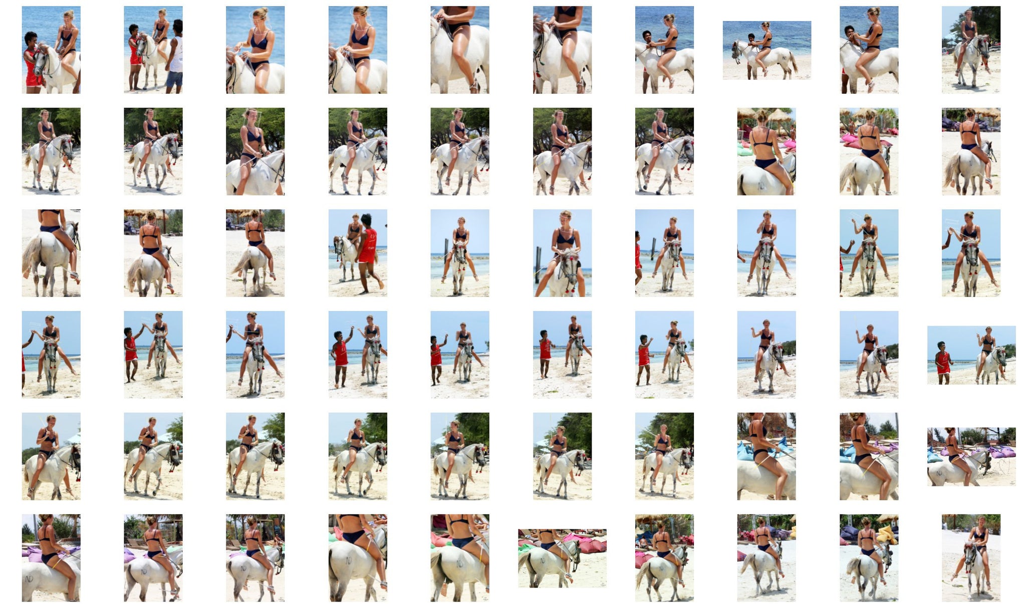 Fay in Bikini Riding Bareback on White Pony, Part 1 - Riding.Vision