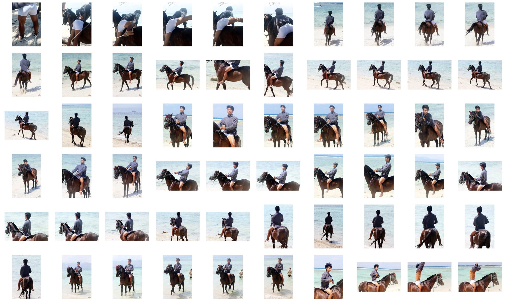 Intan in Pullover Riding Bareback on Brown Horse - Riding.Vision
