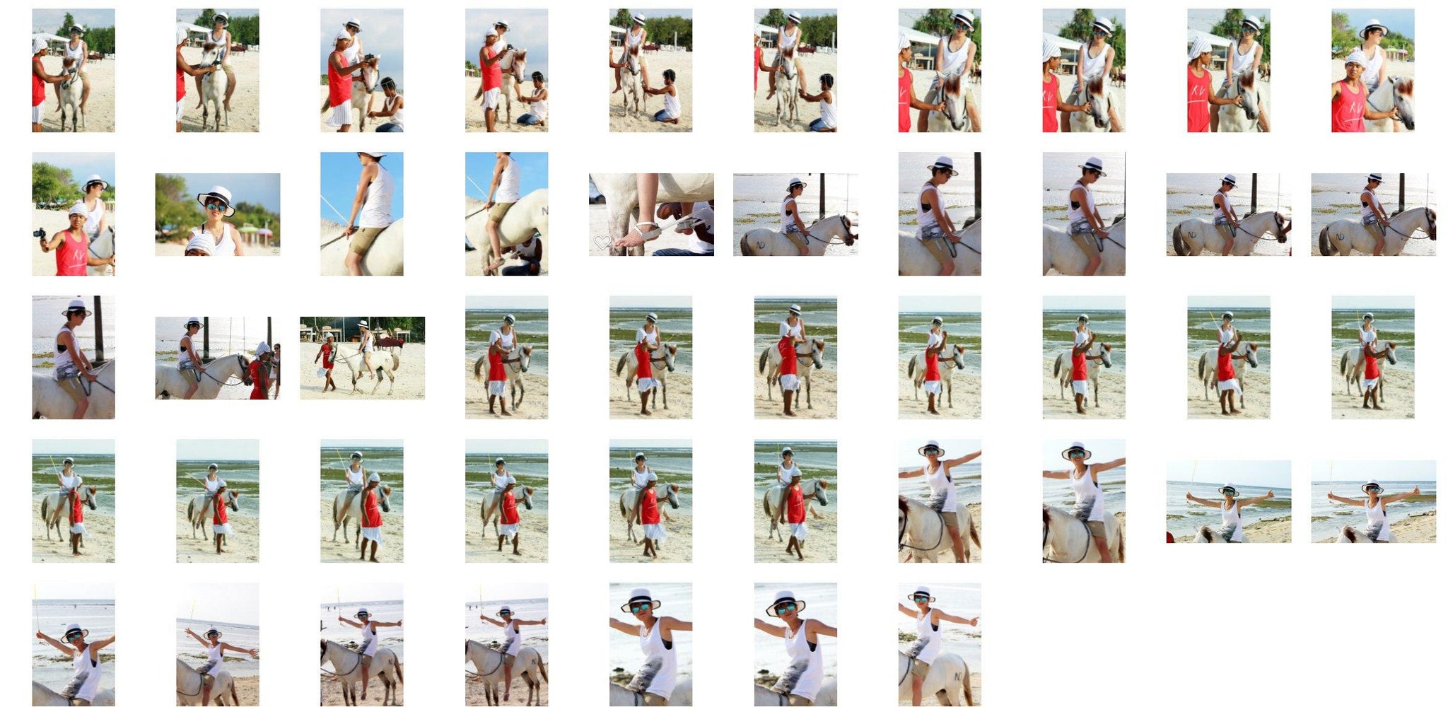 Yeon A in Bikini Riding Bareback on White Pony - Riding.Vision