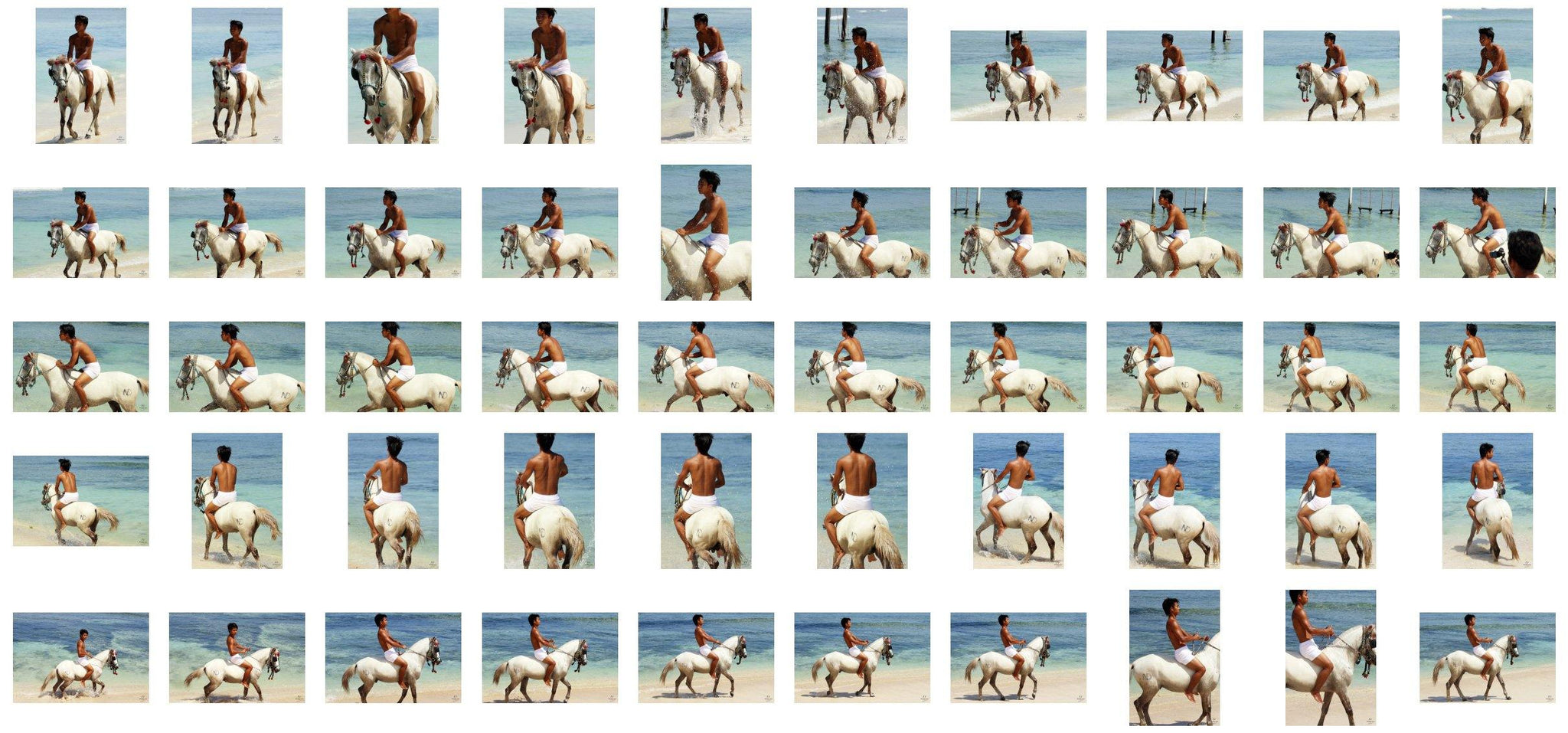 Intan in White Briefs Riding Bareback on White Pony, Part 1 - Riding.Vision