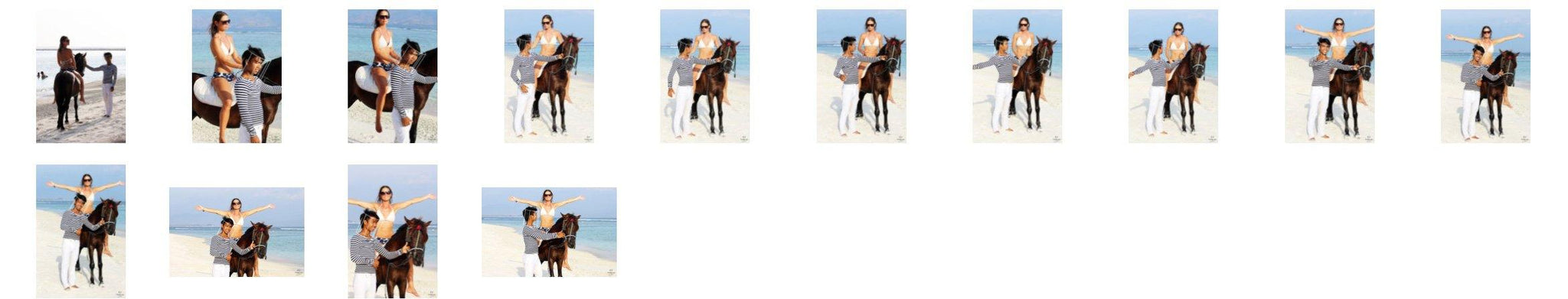 Alexa in Bikini Riding with Bareback Pad on Brown Pony - Riding.Vision