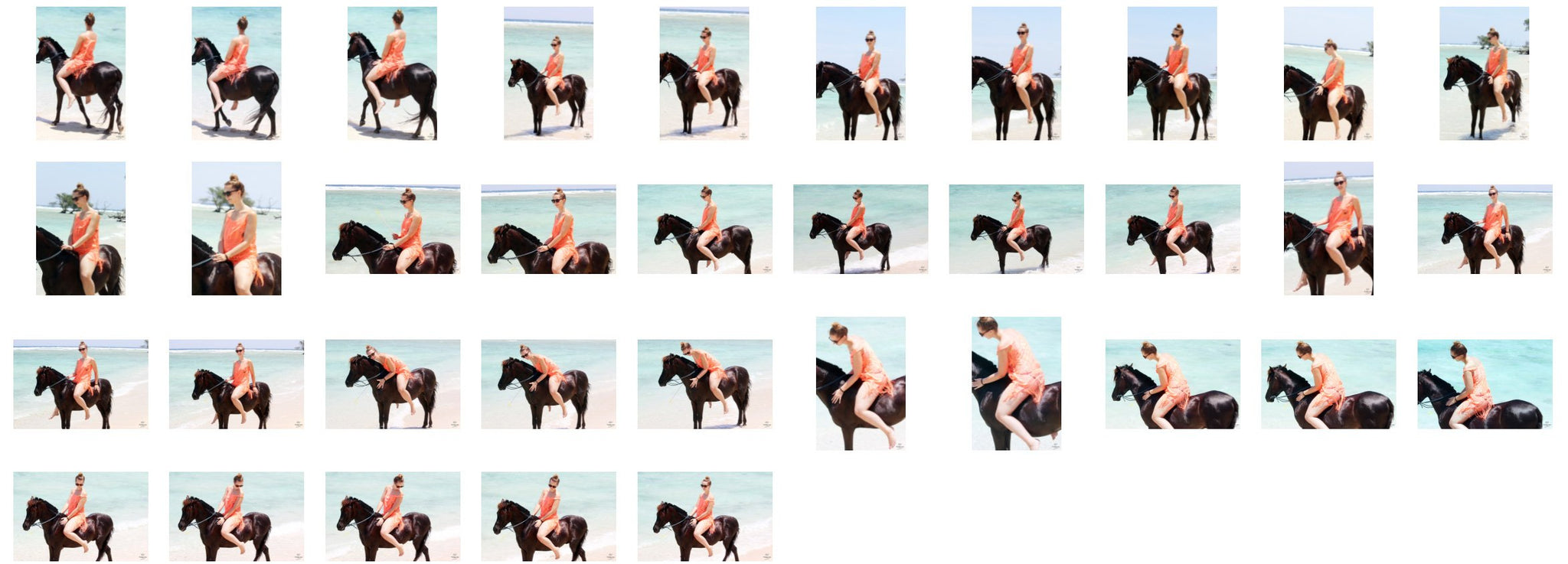 Lotte in Salmon Skirt Riding Bareback on Brown Pony - Riding.Vision