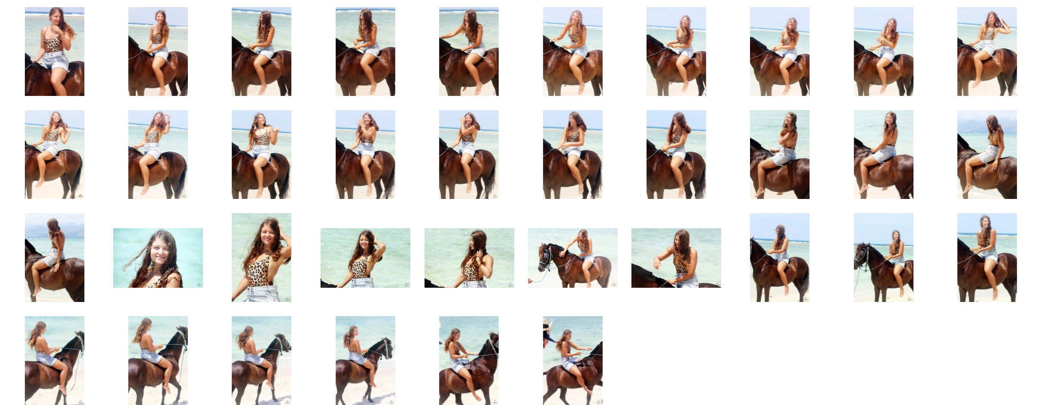 Noa in Short Jeans Riding Bareback on Brown Pony - Riding.Vision
