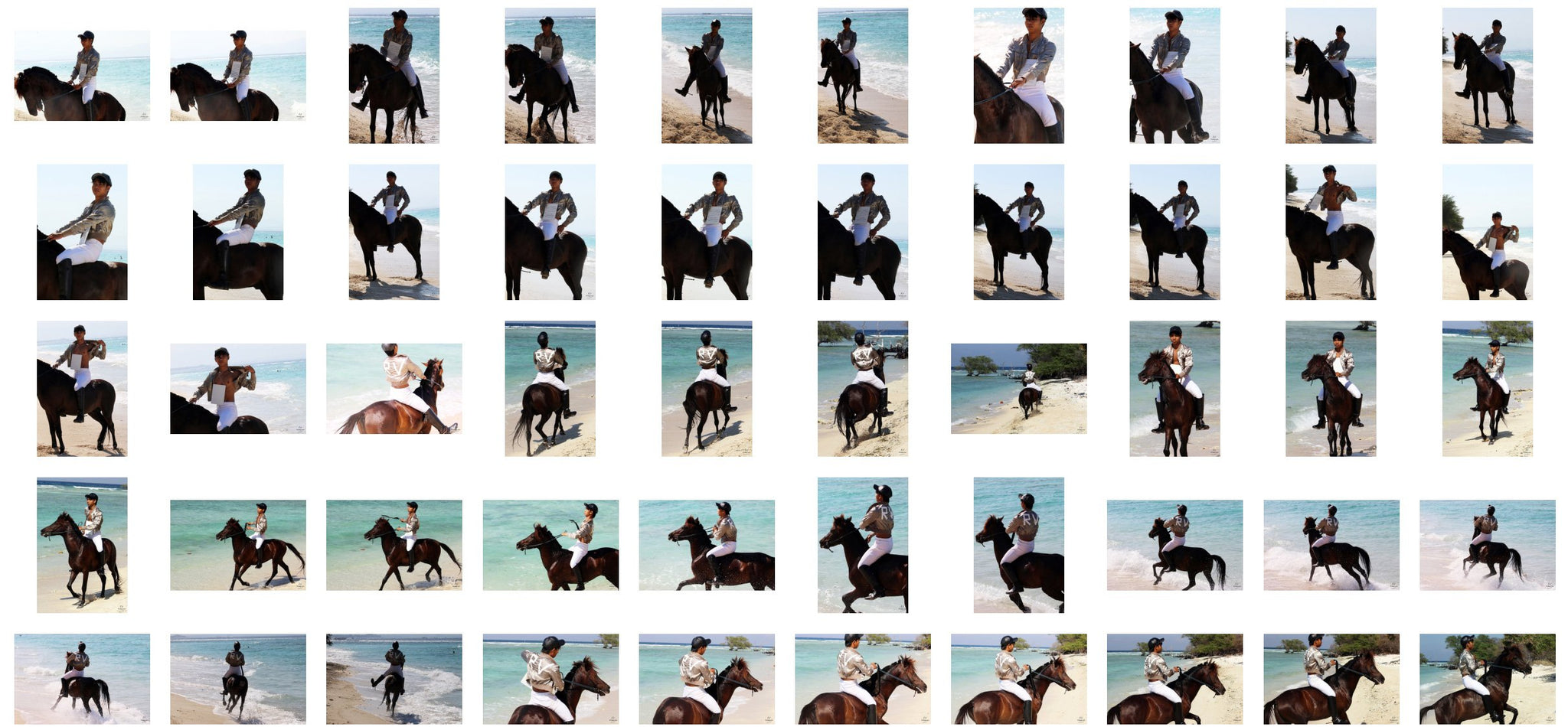 Intan in Jodhpurs, Ridingboots, Cap and Drawing Pad Riding Bareback on Brown Horse, Part 1 - Riding.Vision