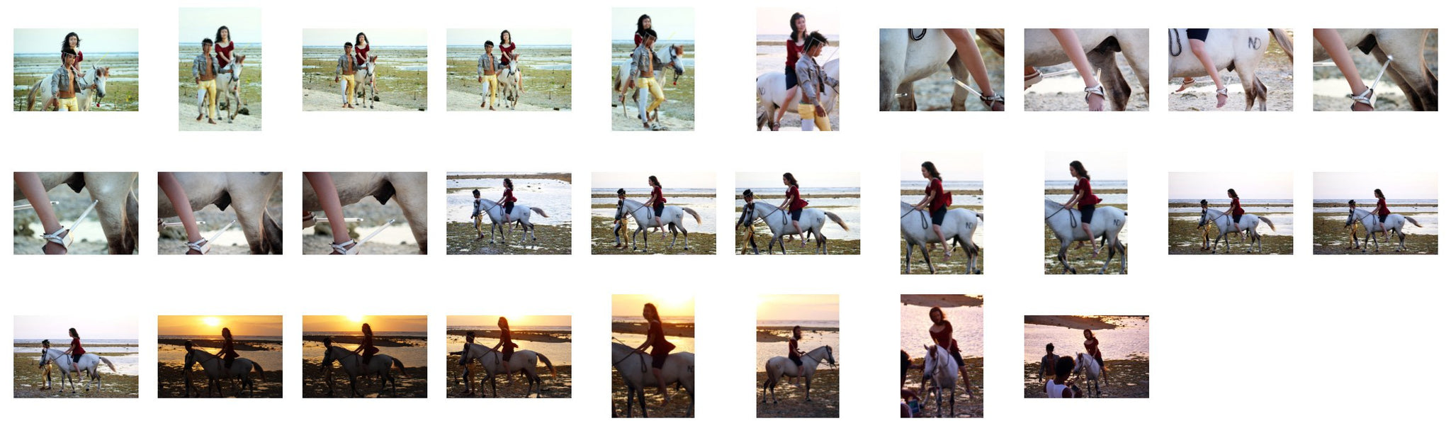 Kohsoom Riding Bareback on White Pony - Riding.Vision