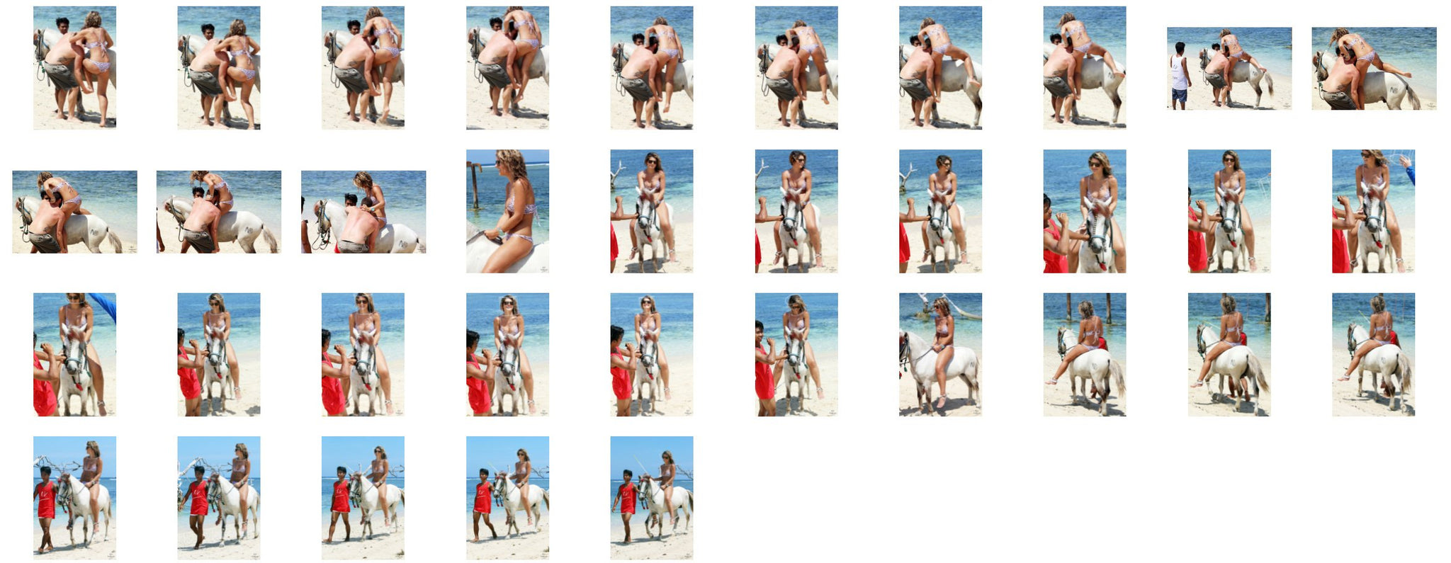 Leah in Bikini Riding Bareback on White Pony, Part 1 - Riding.Vision