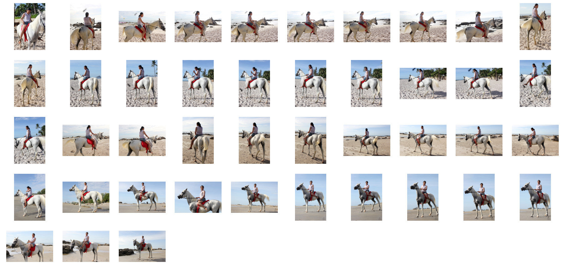 Nam in Hotpants Riding with Bareback Pad on White Arabian Horse, Part 1 - Riding.Vision