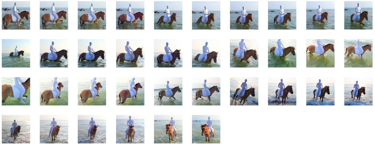 White Zentai Riding with Pad on Golden Pony, Part 2 - Riding.Vision