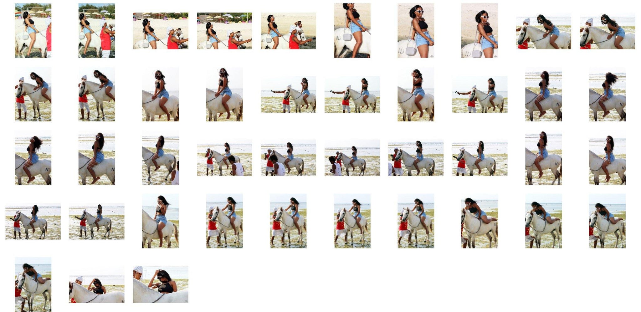 Michelle in Jeans Shorts Riding Bareback on White Pony, Part 2 - Riding.Vision
