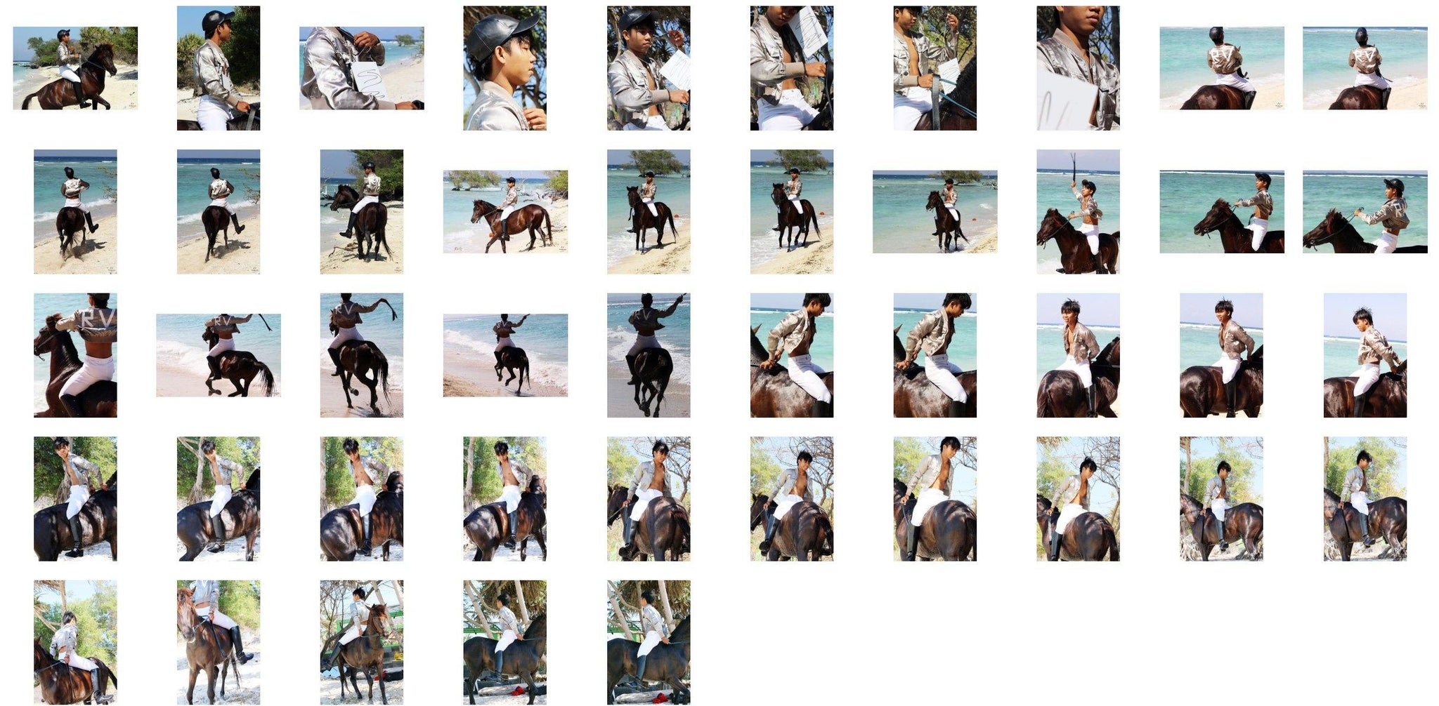 Intan in Jodhpurs, Ridingboots, Cap and Drawing Pad Riding Bareback on Brown Horse, Part 2 - Riding.Vision