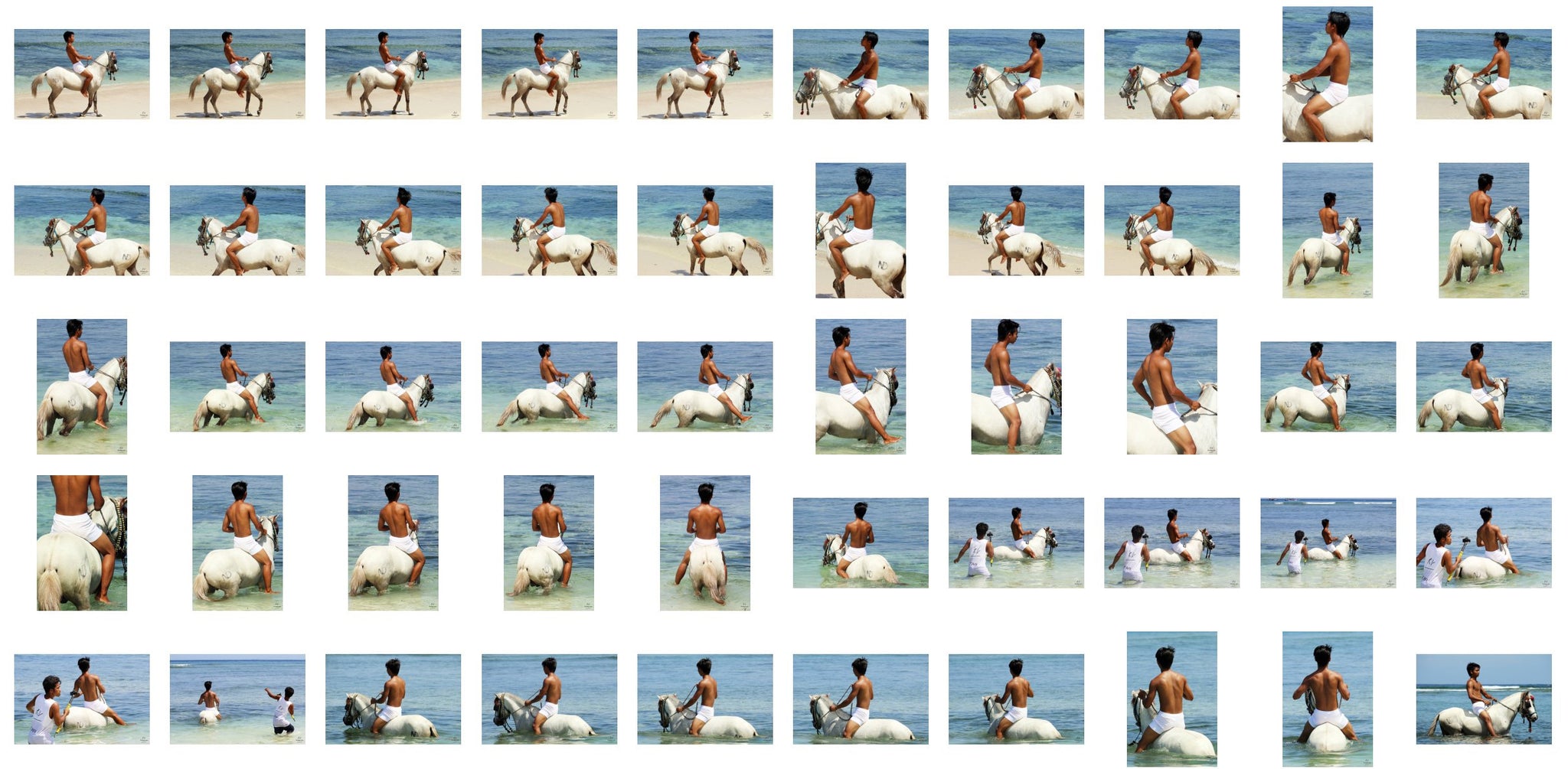 Intan in White Briefs Riding Bareback on White Pony, Part 2 - Riding.Vision