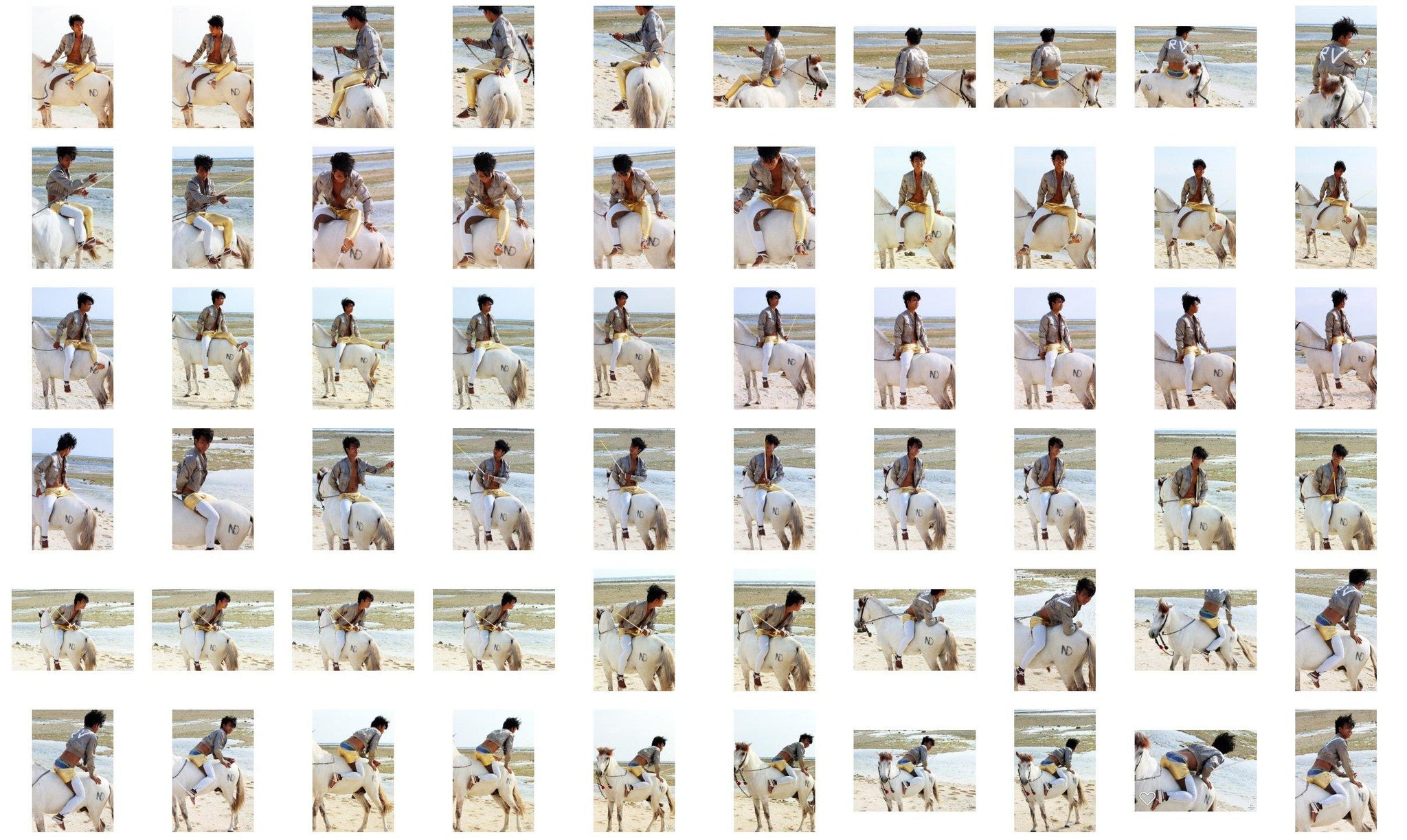 Intan in Bipolar Jodhpurs Riding Bareback on White Pony, Part 2 - Riding.Vision