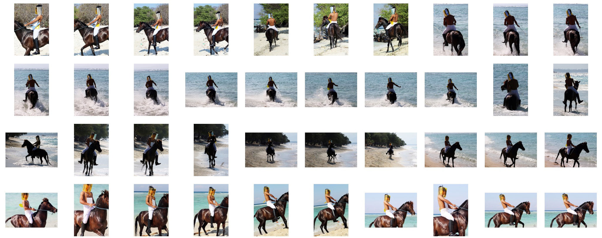 Intan in Jodhpurs Ridingboots and Lampshade Riding Bareback on Brown Horse, Part 2 - Riding.Vision