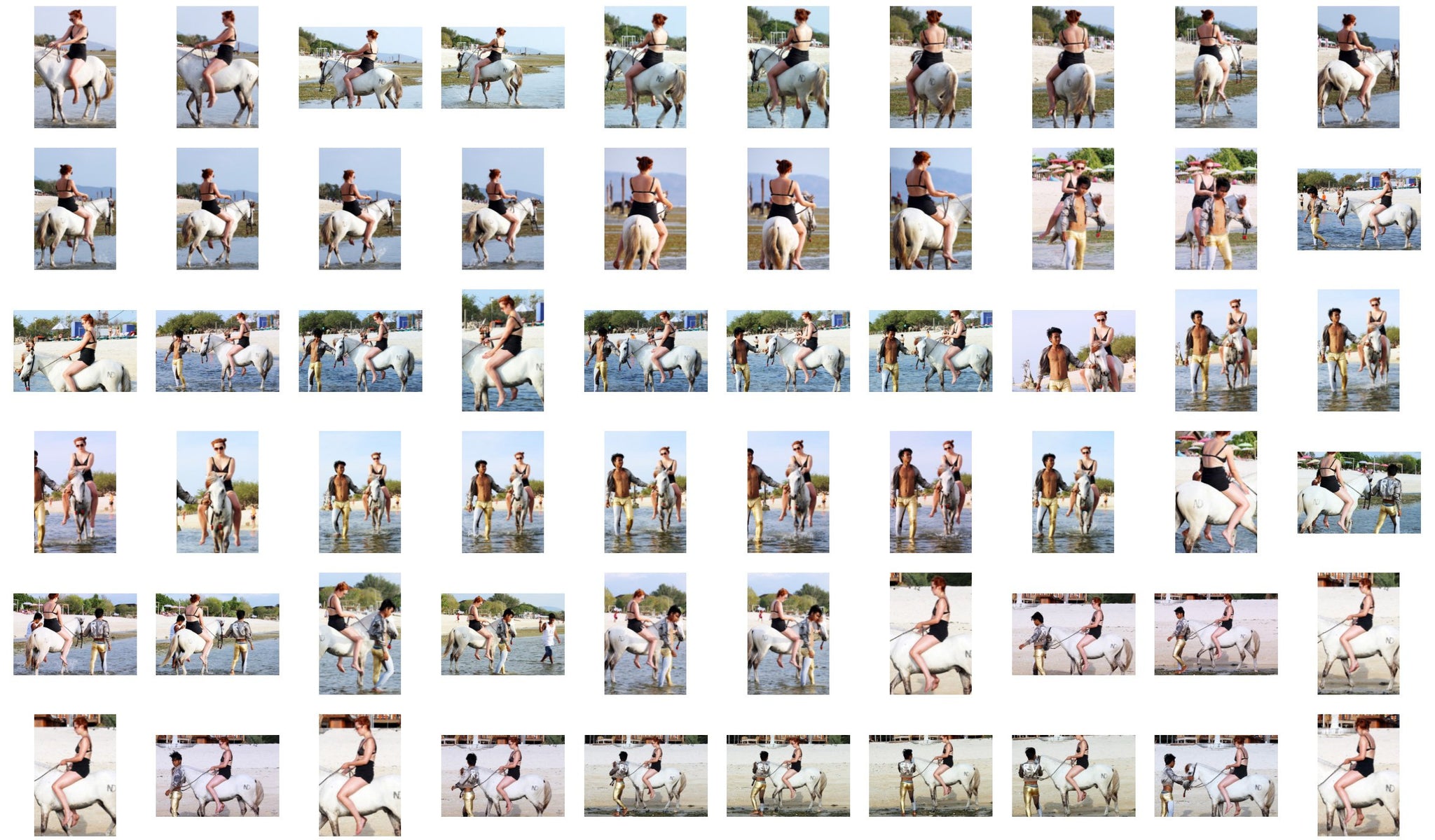 Iris K. in Swimsuit Riding Bareback on White Pony, Part 2 - Riding.Vision