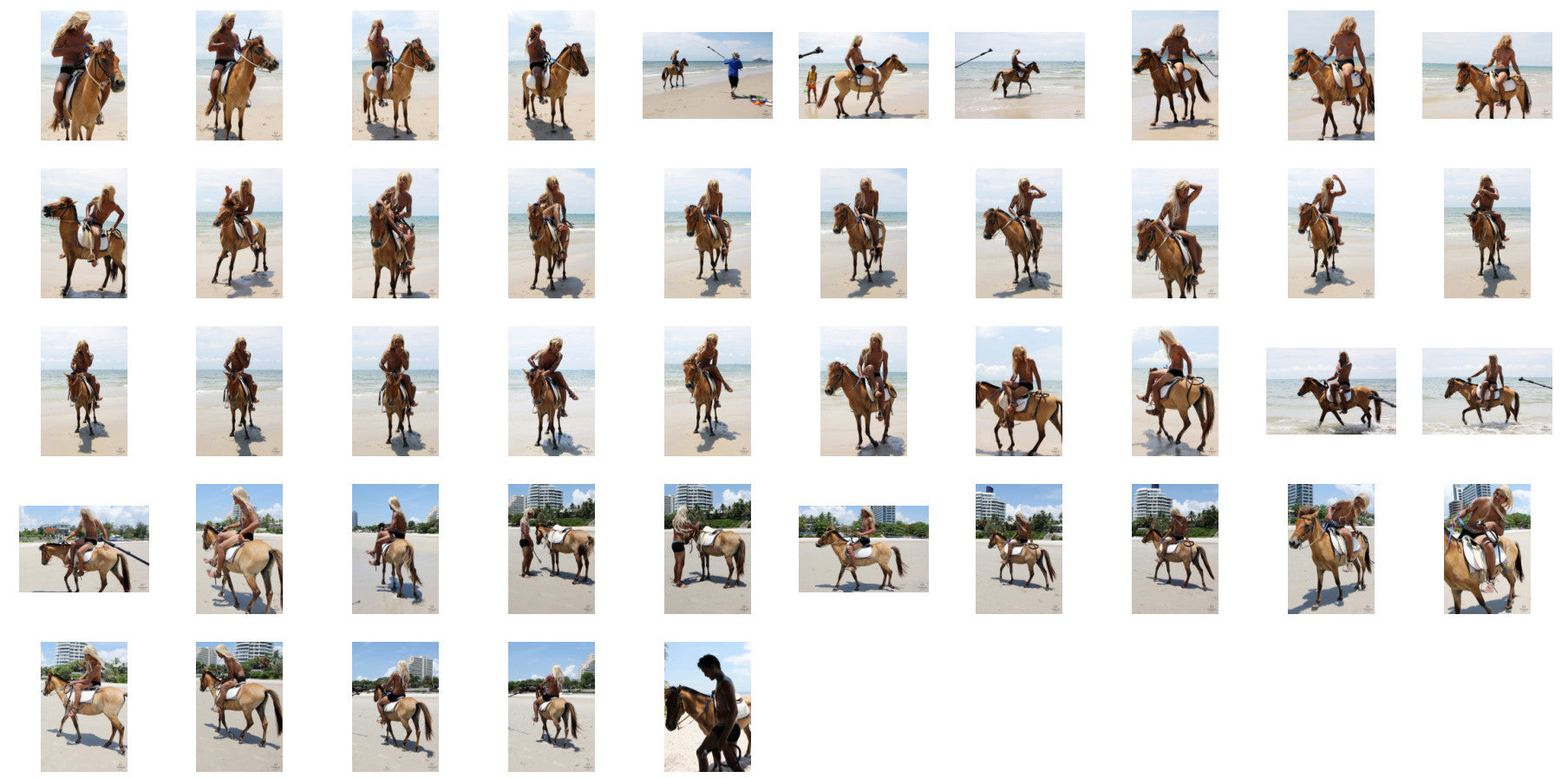 Leon in Lycra Shorts with Wig Riding with Saddle on Golden Pony, Part 3 - Riding.Vision