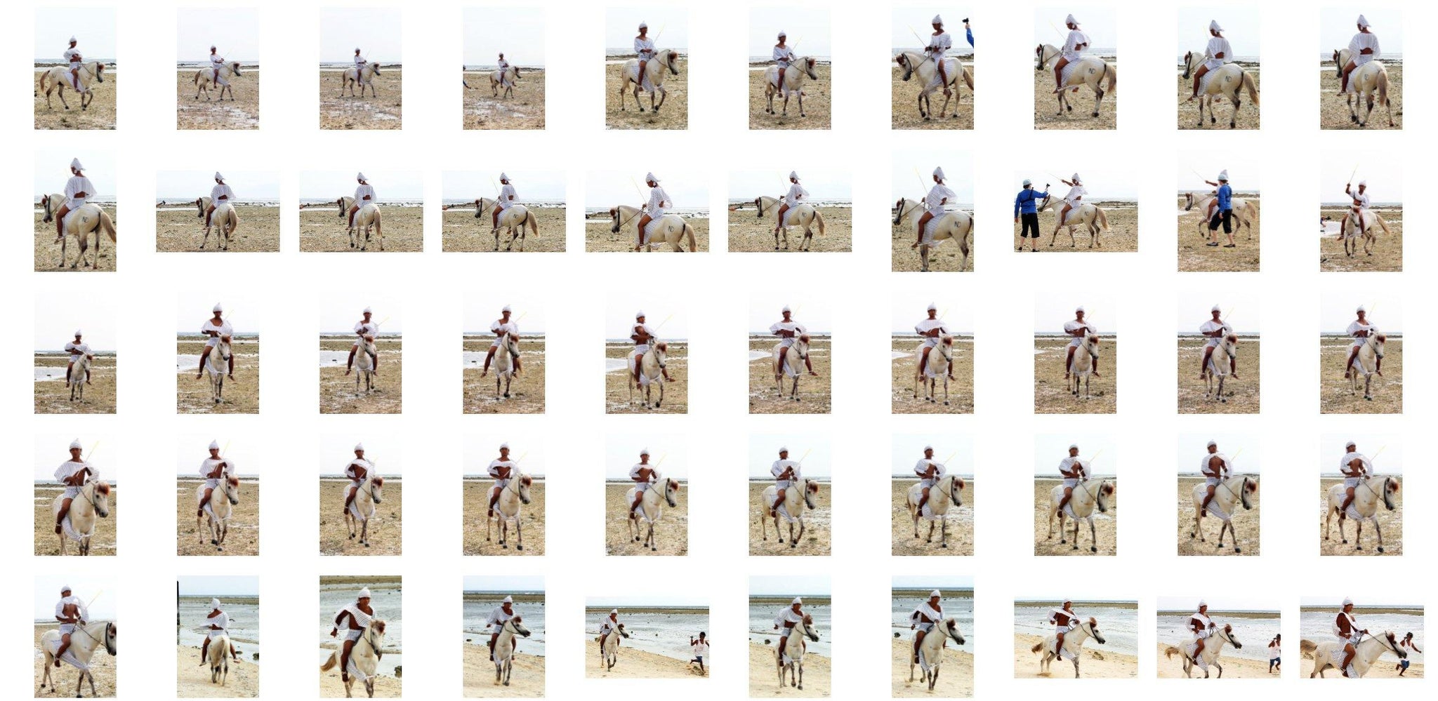 Intan in Striped Duvet Cover Riding Bareback on White Pony, Part 4 - Riding.Vision