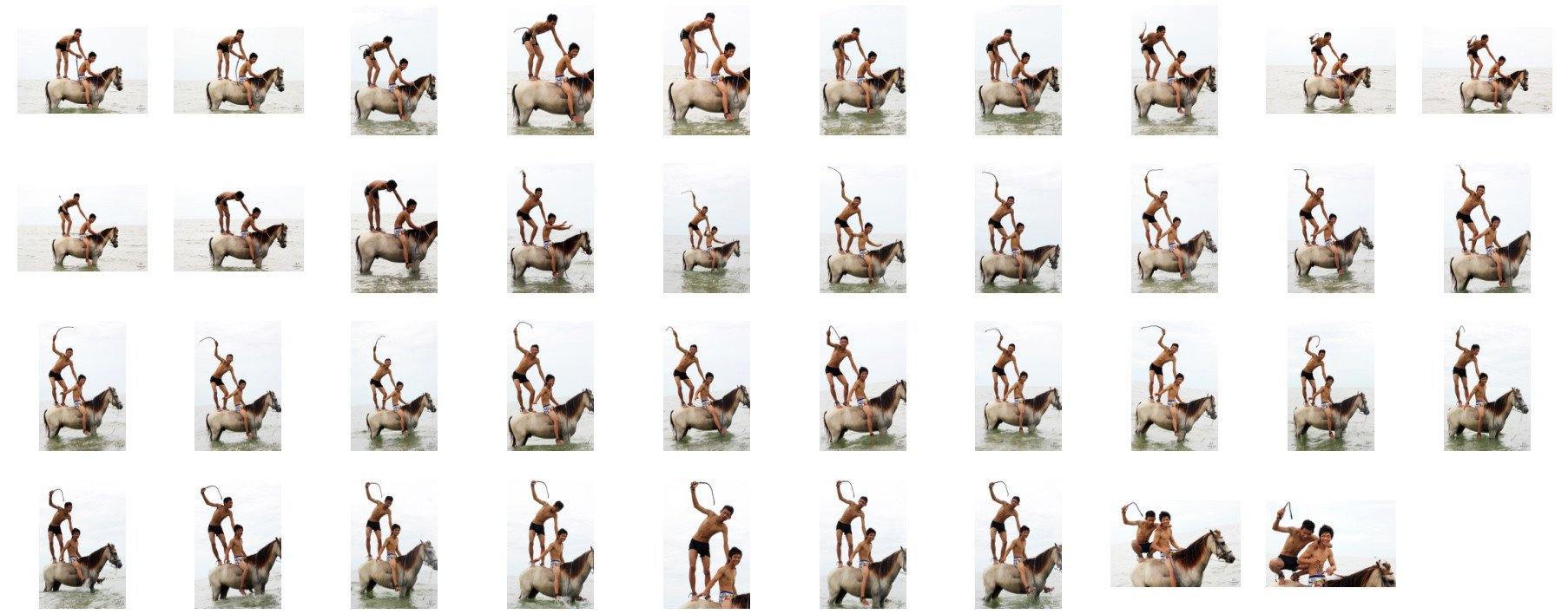 David and Thaksin in Shorts Riding Bareback and Double on Buckskin Horse, Part 6 - Riding.Vision