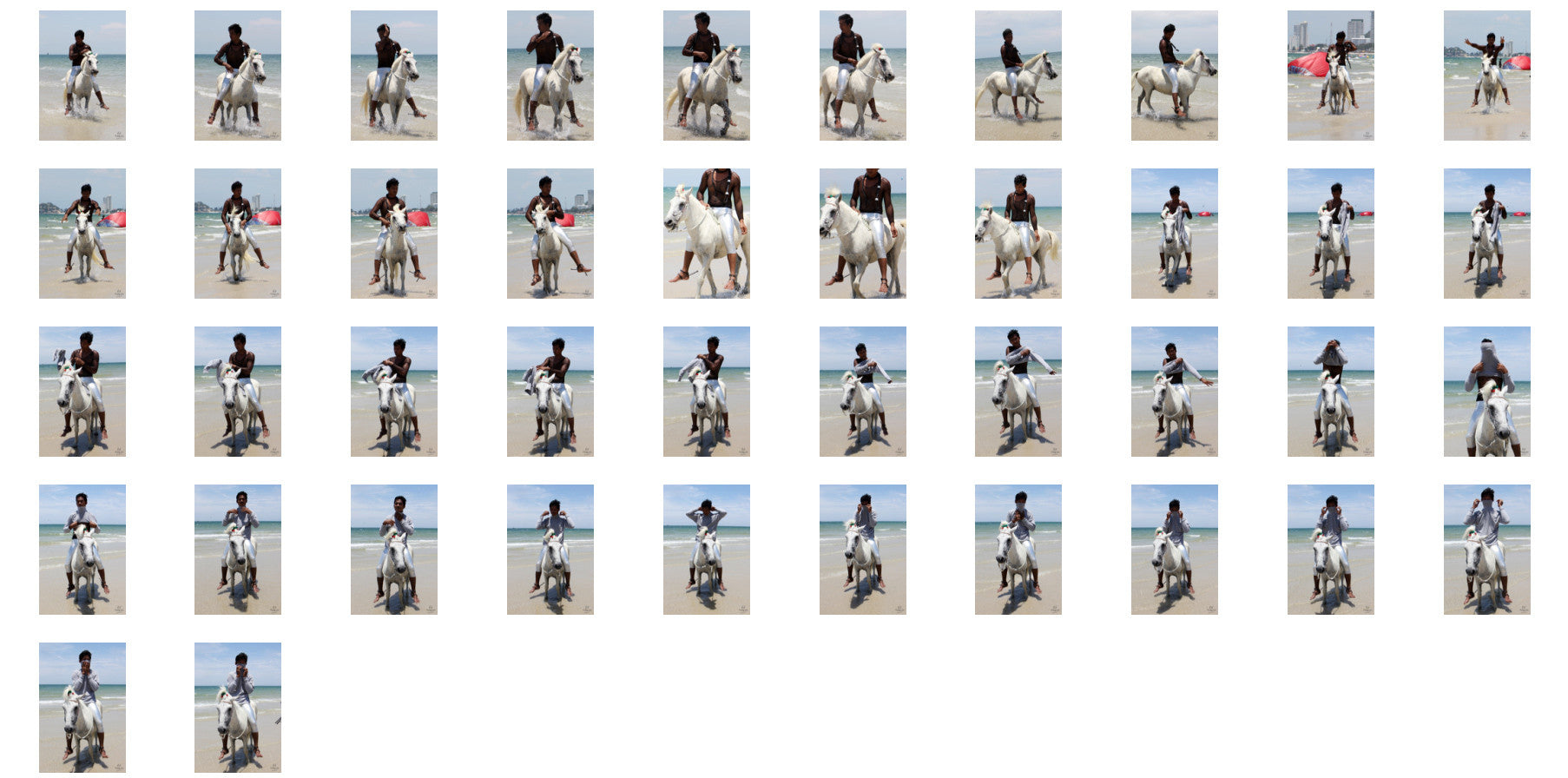 Leon in Silver Leggings and Netshirt Riding Bareback on White Pony, Part 6 - Riding.Vision