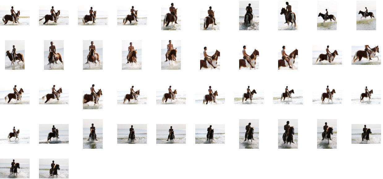 Kai in Brown Sprinter Shorts Riding Bareback on Brown-White Horse, Part 7 - Riding.Vision