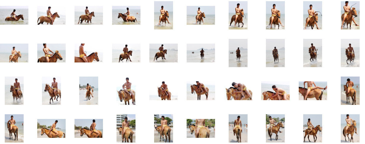 Leon in Golden Spandex Shorts Riding Bareback on Golden Pony, Part 3 - Riding.Vision