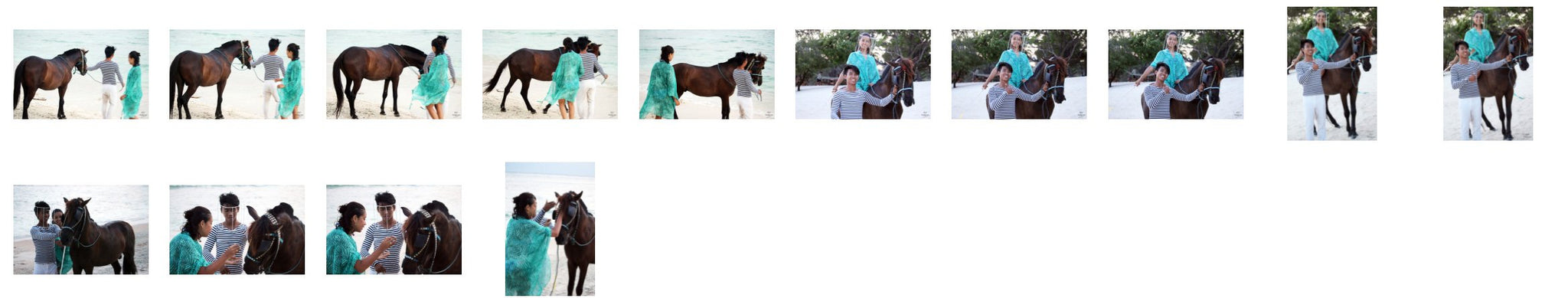 Diah in Turquoise Cloth Riding Bareback on Brown Pony - Riding.Vision