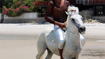 Leon, MORE Bareback Riding in Leggings on White Pony - Riding.Vision