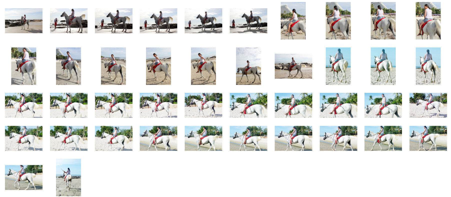 Nam in Hotpants Riding with Bareback Pad on White Arabian Horse, Part 2 - Riding.Vision