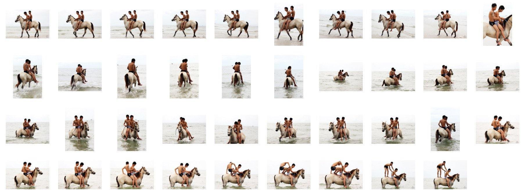 David and Thaksin in Shorts Riding Bareback and Double on Buckskin Horse, Part 5 - Riding.Vision